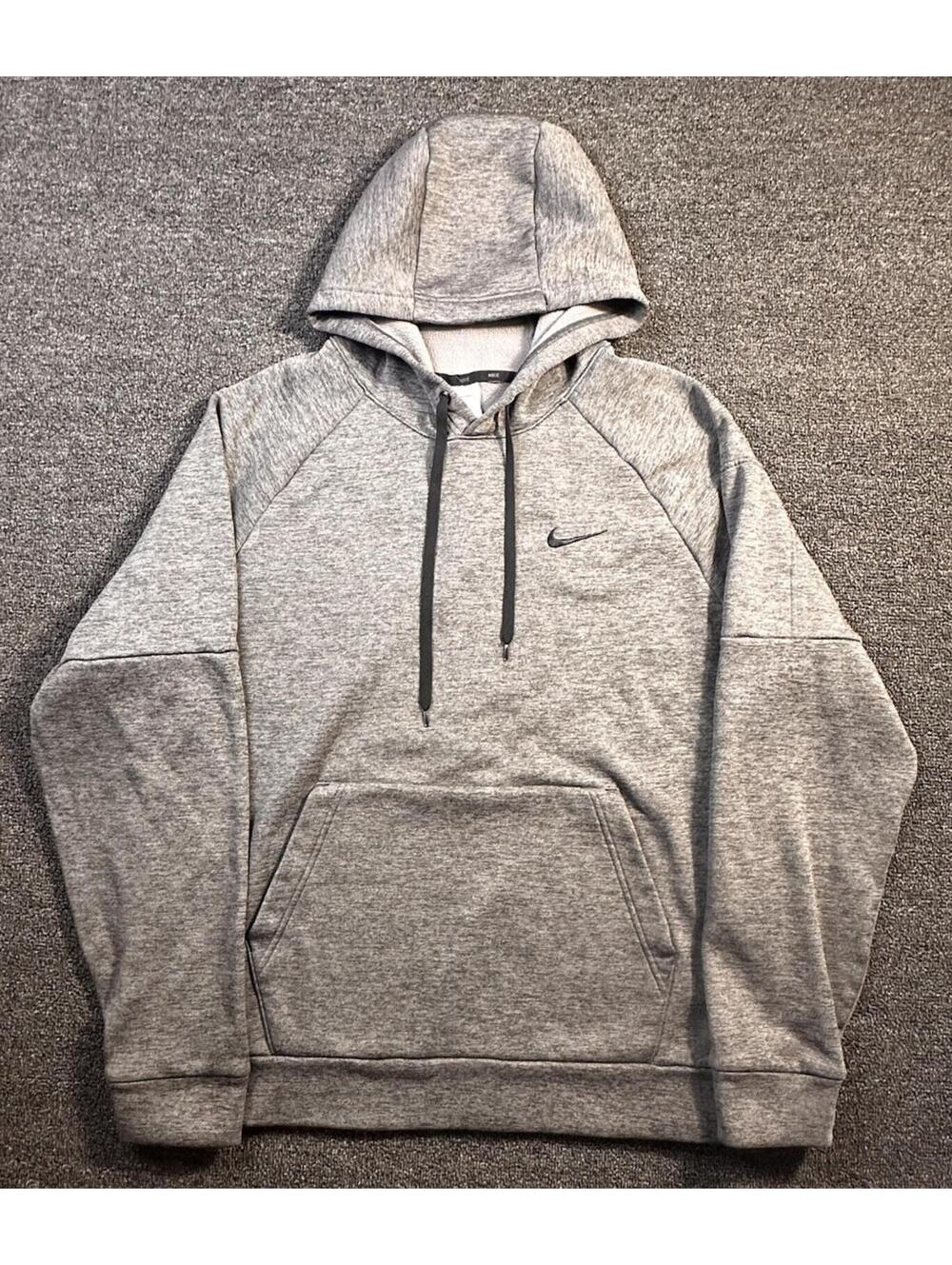 Nike Therma Fit Hoodie Men’s Large Pullover Sweatshirt Gray
